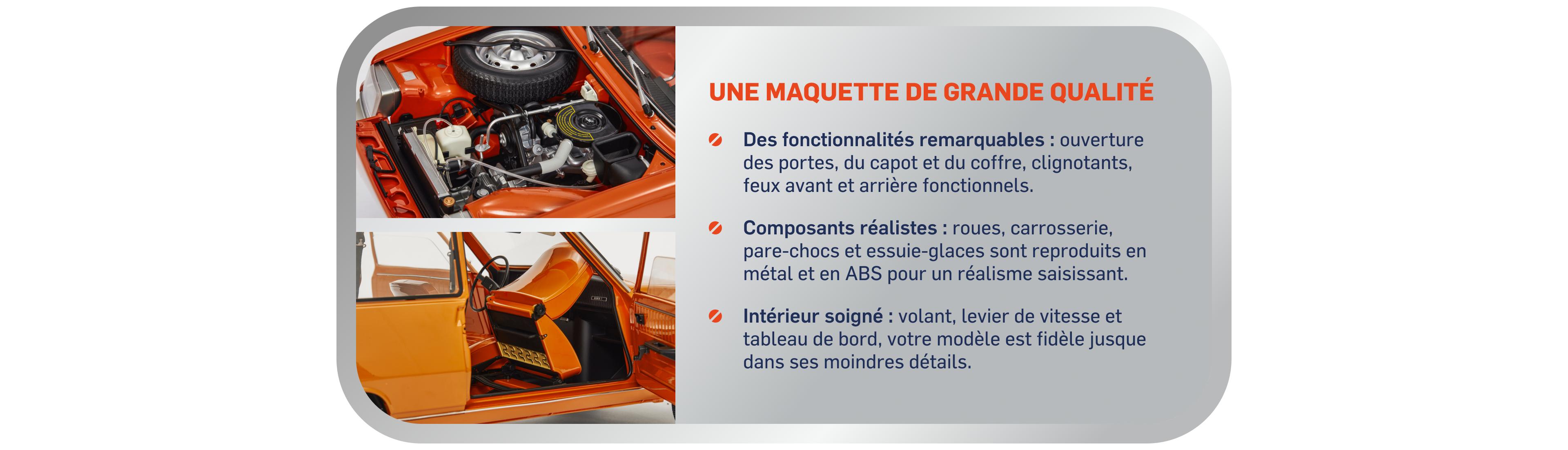 Une maquette de grande qualité en métal et ABS